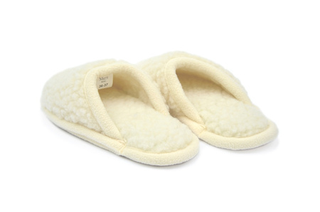 Laczki CIAPY wełniane MERYNOS ROZM 38 Kapcie ecru