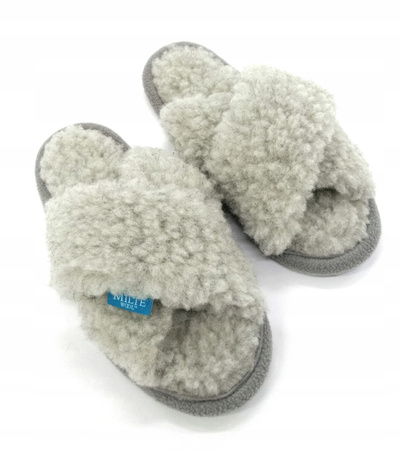 Laczki CIAPY wełniane MERYNOS R 36-37 Kapcie krzyż