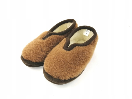 Pantofle CIAPY wełniane MERYNOS R 44 Kapcie CAMEL