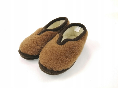 Pantofle CIAPY wełniane MERYNOS R 38 Kapcie CAMEL