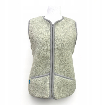 KAMIZELKA DAMSKA WEŁNA 100% MERYNOS R 42 SIWA