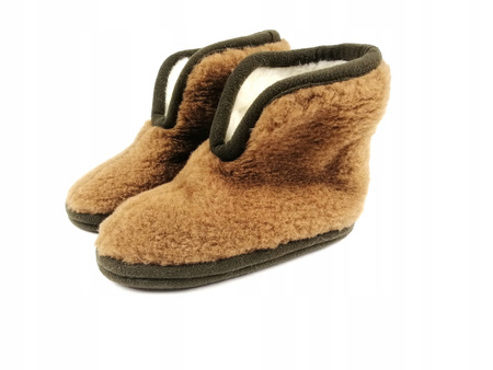 Bambosze CIAPY wełniane MERYNOS R 36 Kapcie CAMEL