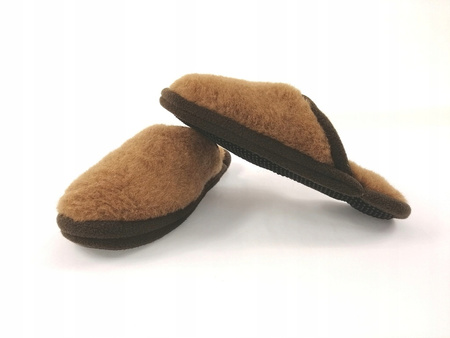 Laczki wełniane bambosze ROZM 45 Kapcie CAMEL
