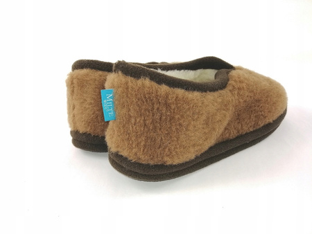 Pantofle CIAPY wełniane MERYNOS R 40 Kapcie CAMEL