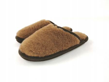 Laczki wełniane bambosze ROZM 36 Kapcie CAMEL