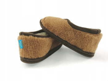 Pantofle CIAPY wełniane MERYNOS R 47 Kapcie CAMEL