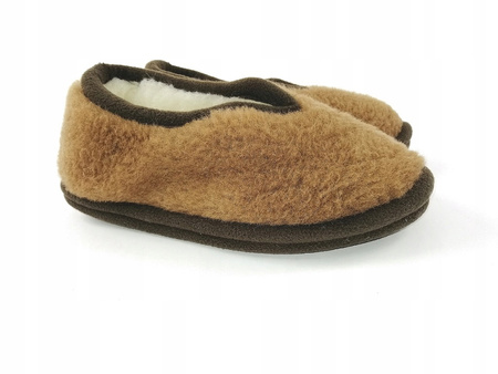 Pantofle CIAPY wełniane MERYNOS R 46 Kapcie CAMEL