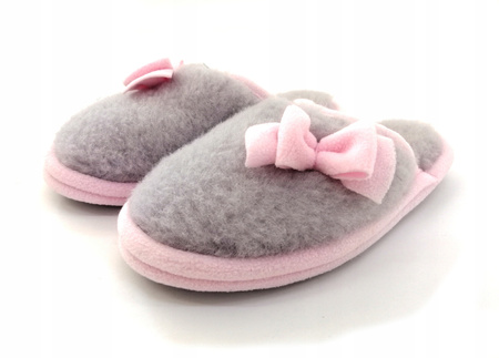 SUPER Laczki wełniane MERYNO R 38 Kapcie różowe