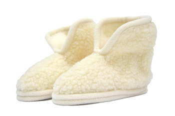 Botki wełniane MERYNOS R 39 Bambosze Ecru