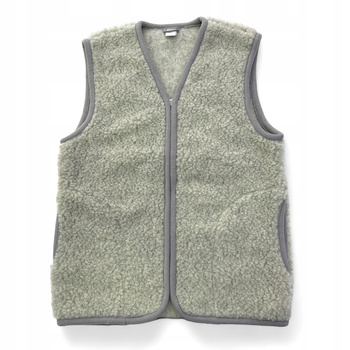 KAMIZELKA MĘSKA WEŁNA 100% MERYNOS L SIWA