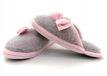 SUPER Laczki wełniane MERYNO R 36 Kapcie różowe
