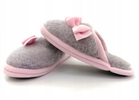 SUPER Laczki wełniane MERYNO R 37 Kapcie różowe