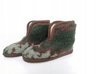 Bambosze CIAPY wełniane MERYNOS R 43 Kapcie MORO